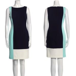 Ralph Lauren Sheath Dress-Color Block-Navy, Cream, Aqua Size 6